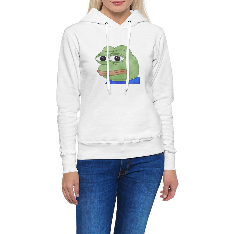 Green Frog Drawing Representation-Women's Pullover Hoodie